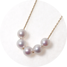 パール ネックレス スルー 5粒 5.5-6mm