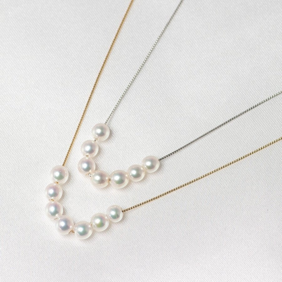 パール ネックレス スルー 7粒 3.5-4mm