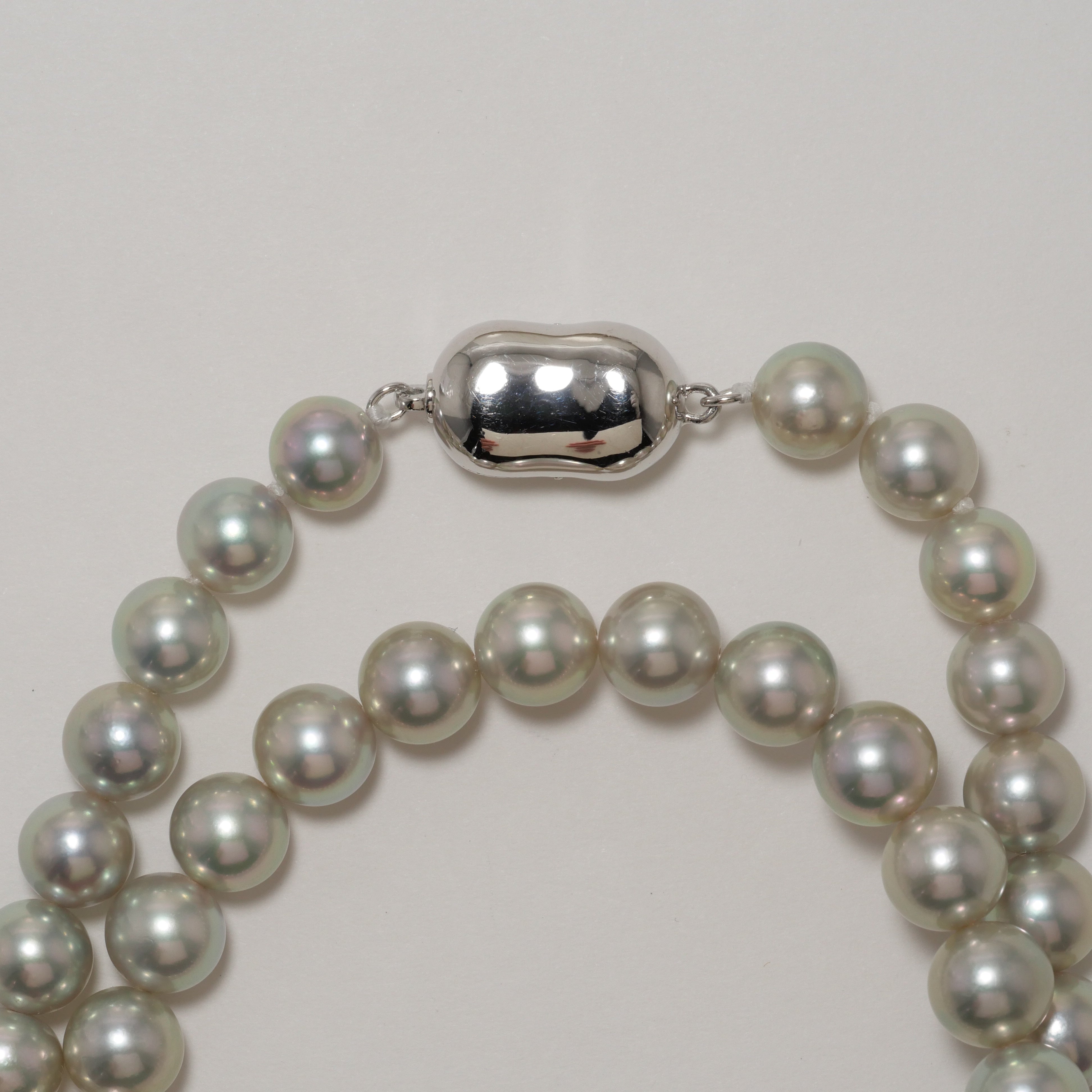 パール ネックレス コバルトグレー 7-7.5mm